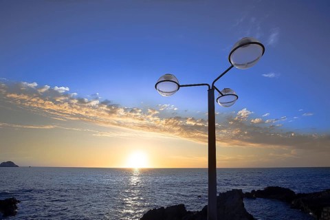 Famous Mazatlan sea promenade (El Malecon) with ocean lookouts and scenic landscapes