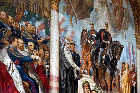 Central triptych with the Apotheosis of the Founding of the Empire by Hermann Wislicenus, mural,