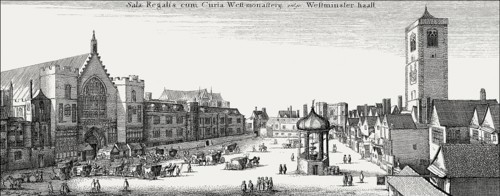Old view of Westminster, London, UK, after Hollar, 1647