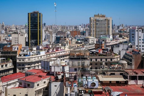 Buenos Aires, Argentina, view from the Mirador Guemes Gallery in the pedestrian zone Florida in the