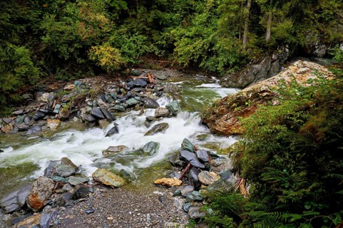 Diosaz mountain river in the gorge, Gorges de la Diosaz, Les Houches, Chamonix-Mont-Blanc,
