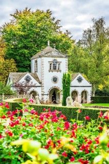 Autumn Colours over Bodnant House and Garden, Conwy River, Colwyn Bay, Conwy, Wales, UK