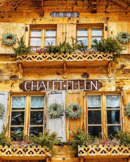 Historic Chalet Ellen, mountain village of Zinal, Val d'Anniviers, Valais Alps, Canton Valais,