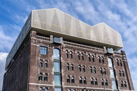 The Pakhuis Santos op Katendrecht from 1902, historic warehouse in the Rijnhaven harbour, has been