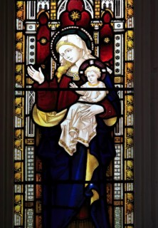 Church of Saint Peter, Charsfield, Suffolk, England, UK stained glass window Blessed Virgin Mary