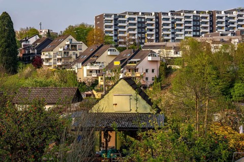 Various residential buildings, high-rise residential buildings, residential areas in Essen-Kettwig,