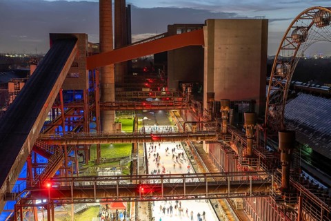 The ice rink at the Zollverein coking plant, UNESCO World Heritage Zollverein Coal Mine Industrial