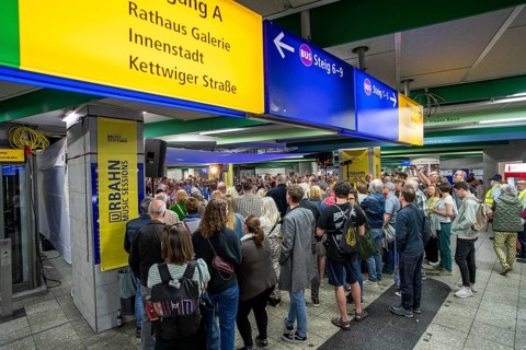URBAHN Music Sessions, free concerts in underground stations of the Ruhrbahn in Essen, here at the