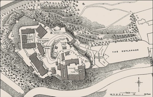 Ground plan of Edinburgh Castle in the 19th century