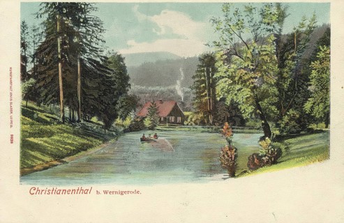 Historical postcard, picture postcard, Christianental near Wernigerode, Saxony-Anhalt, Germany,