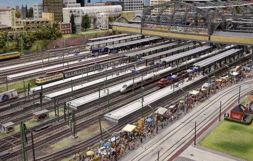Hamburg Central Station in Miniatur Wunderland, Hamburg, Germany