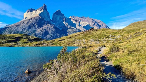 Los Cuernos, the horns, in Torres del Paine National Park, Andes, Chile