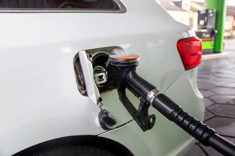 Mutterstadt, Rhineland-Palatinate: Close-up of a car refuelling with diesel