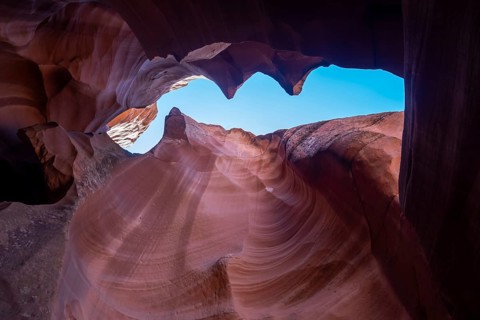 Page, Arizona - Upper Antelope Canyon, one of several scenic slot canyons on the Navajo Nation