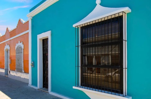 Mexico, Avenue Paseo Montejo in Merida with museums, restaurants, monuments and tourist attractions