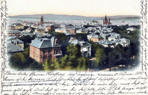 Historical postcard, picture postcard, Wiesbaden, Hesse, Germany, digitally enhanced reproduction