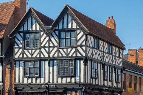 Half-timbered houses, Stratford-upon-Avon, Warwickshire, England, Great Britain