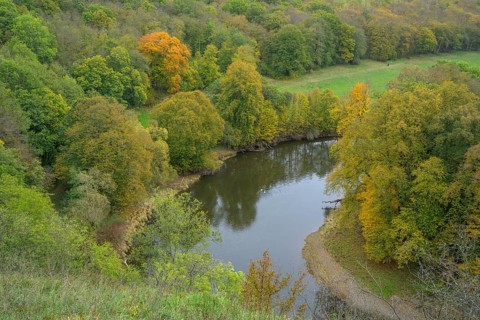 View Umlaufberg on the Thaya river, Hardegg, Lower Austria, Austria