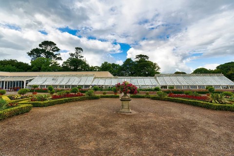 Gardens with restaurant, Muckross House & Gardens, Killarney National Park, Ring of Kerry scenic
