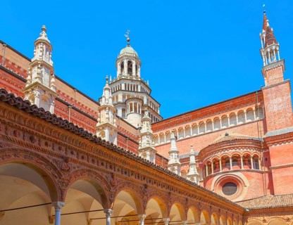 Abbey church, Certosa di Pavia monastery, Certosa di Pavia, Lombardy, Italy
