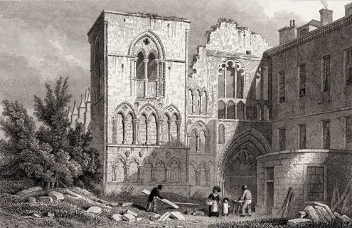 Holyrood Abbey, Edinburgh, Scotland, 19th century, from Modern Athens by Th. H. Shepherd