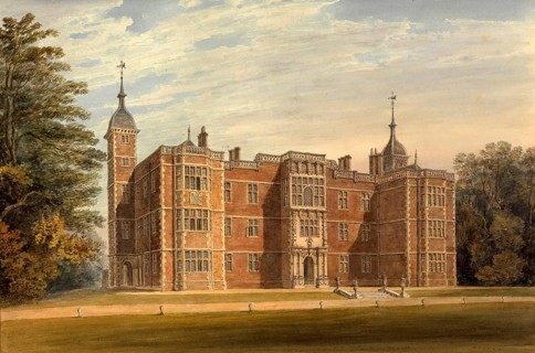 North West view of Charlton House, Kent, Seat of Lady Wilson, England, digitally restored