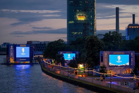 After a storm with heavy rainfall, the Fan Zone in Frankfurt am Main is closed, Fan Zone, Frankfurt