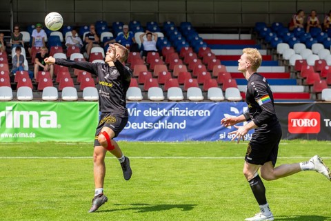 Fistball: TSV Pfungstadt against DSG UKJ Froschberg (IFA 2024 Fistball World Tour Finals Mannheim,