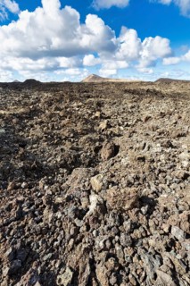 Lava rock, boulders, volcanic eruption of 1730, Los Volcanes Natural Park, Lanzarote, Spain
