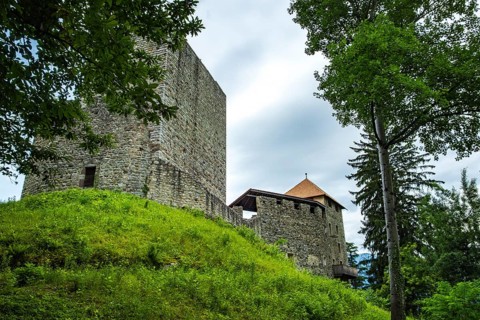 Goyen Castle, also known as Goyen Palace, above Merano in the municipality of Scena, South Tyrol,