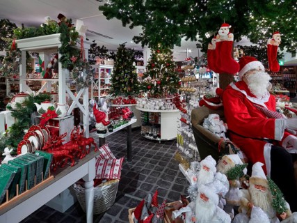Departments decorated for Christmas, department stores', Munich, Bavaria, Germany