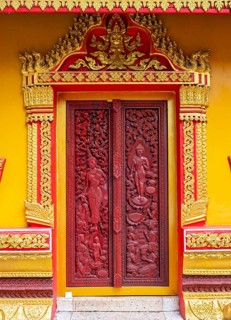 Architectural detail, Wat Si Muang temple, Vientiane, Laos