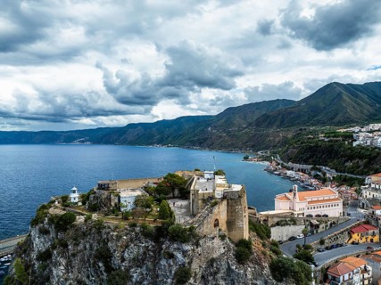 Scilla from a drone, Calabria, Italy