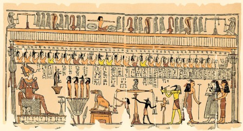 Hieratic script, papyrus scroll from the Book of the Dead, an ancient Egyptian funerary text