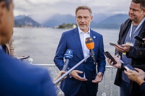 G7 meeting of finance ministers in Stresa. Christian Lindner (FDP), Federal Minister of Finance, at