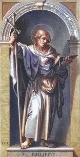 Philip, one of the twelve apostles of Jesus, St. Philip, Philip, Saint, coloured woodcut, digital