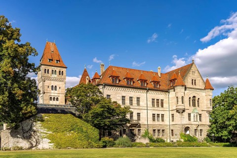 The Faber Castle or Faber-Castell Castle in Stein, Middle Franconia, Bavaria, Germany