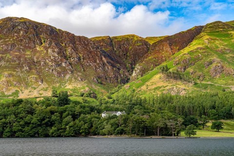 Landscape at Lake Buttermere in the Lake District, England, Great Britain