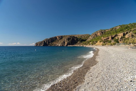 The beach of Sougia in the south of Crete, Greece