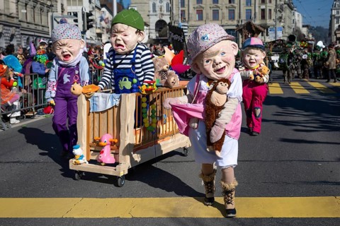Carnival revellers toddlers