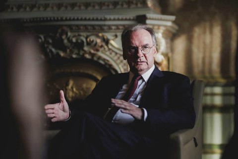 Reiner Haseloff, CDU, Minister President of Saxony-Anhalt, recorded during an interview in