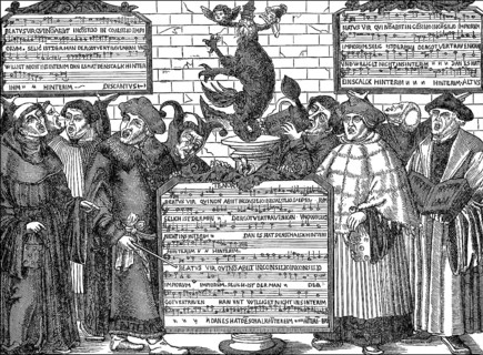 Caricature from the 16th Century, the Augsburg Interim, 1548