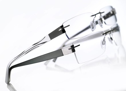 Two stylish glasses on a white background, studio shot