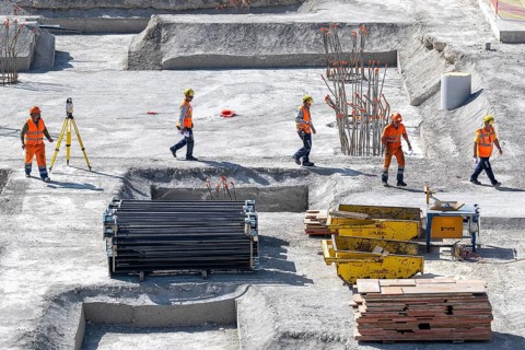 Construction site Construction workers and supervisors