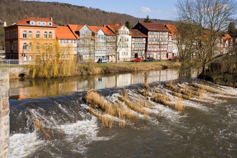 Werra River, Hannoversch Münden, Lower Saxony, Germany