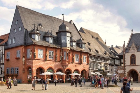 Old Town Goslar, Market Square, 06.08.2014., Goslar, Lower Saxony, Germany