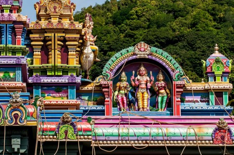 The Arul Mihu Navasakthi Vinayagar Hindu Temple, Victoria, Mahe, Republic of Seychelles, Indian