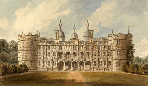 West Front of Longford Castle, Wiltshire, Seat of the Earl of Radnor, England, digitally restored