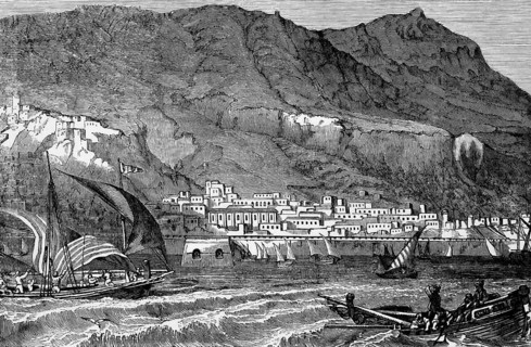 Gibraltar, a British overseas territory at the southern end of the Iberian Peninsula at the