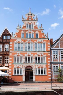 The Mayor Hintze House at the Old Hanse Harbor, Stade, Lower Saxony, Germany